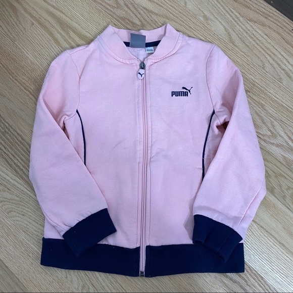 Puma Full Zip Athletic Jacket Pink Sz 5 Girls Kids - Picture 1 of 5